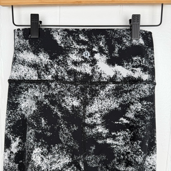 Lululemon Wunder Under Hi Rise Leggings Black White Speckle Size 6 - Picture 4 of 8